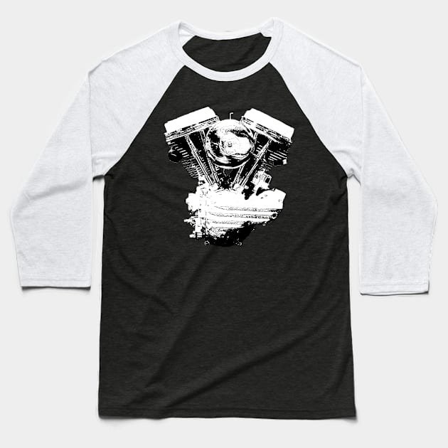 Pale Panhead Baseball T-Shirt by motomessage